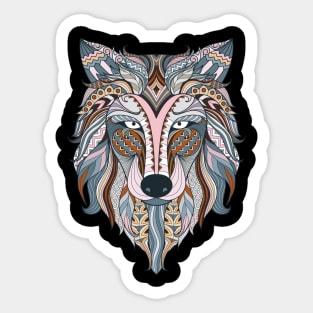 Boho Wolf art Sticker